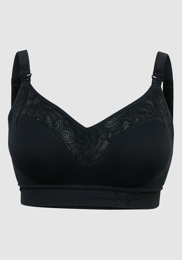 Sugar Candy Lux Fuller Seamless Nursing Bra Larger Cup Black, suits F